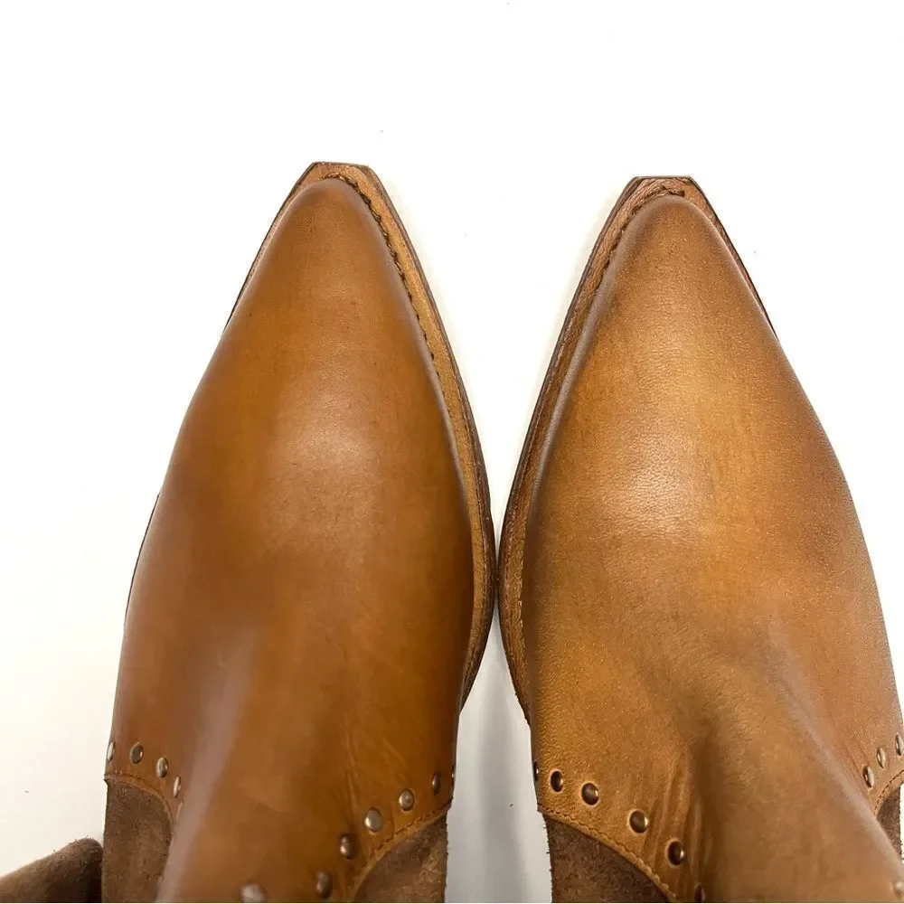 Free People Wayne Fringe Suede Over The‎ Knee Leather Western Boots Brown 6 NIB